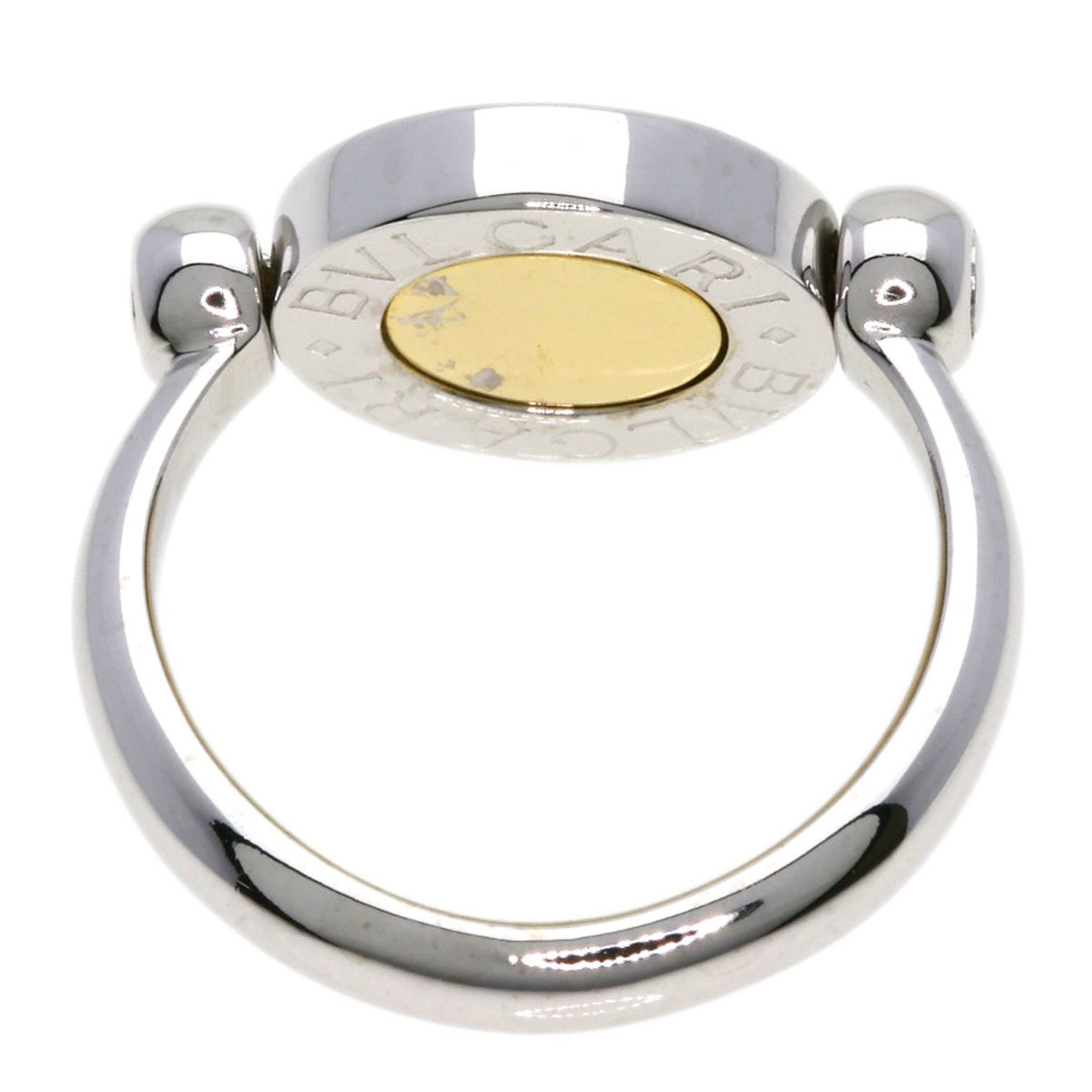 BVLGARI Flip Onyx Ring K18 White Gold K18YG Women's