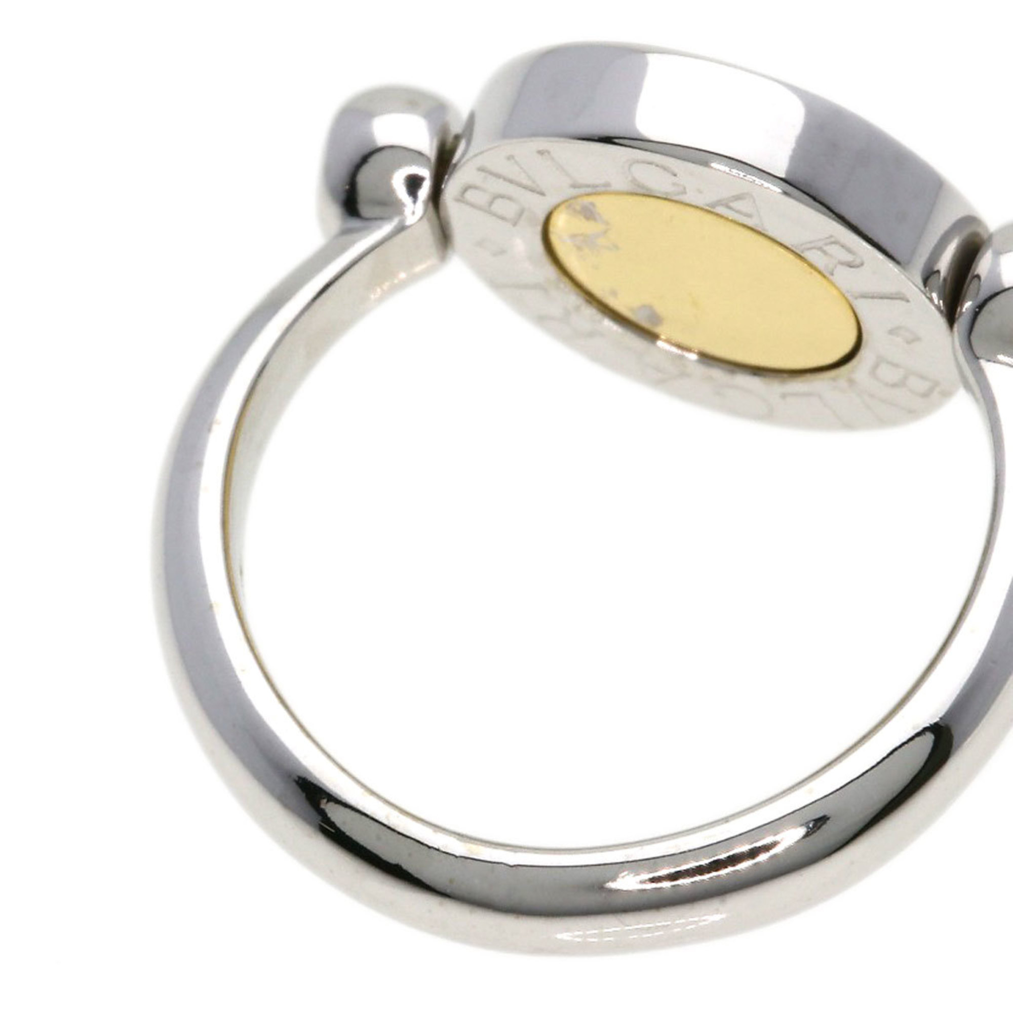 BVLGARI Flip Onyx Ring K18 White Gold K18YG Women's