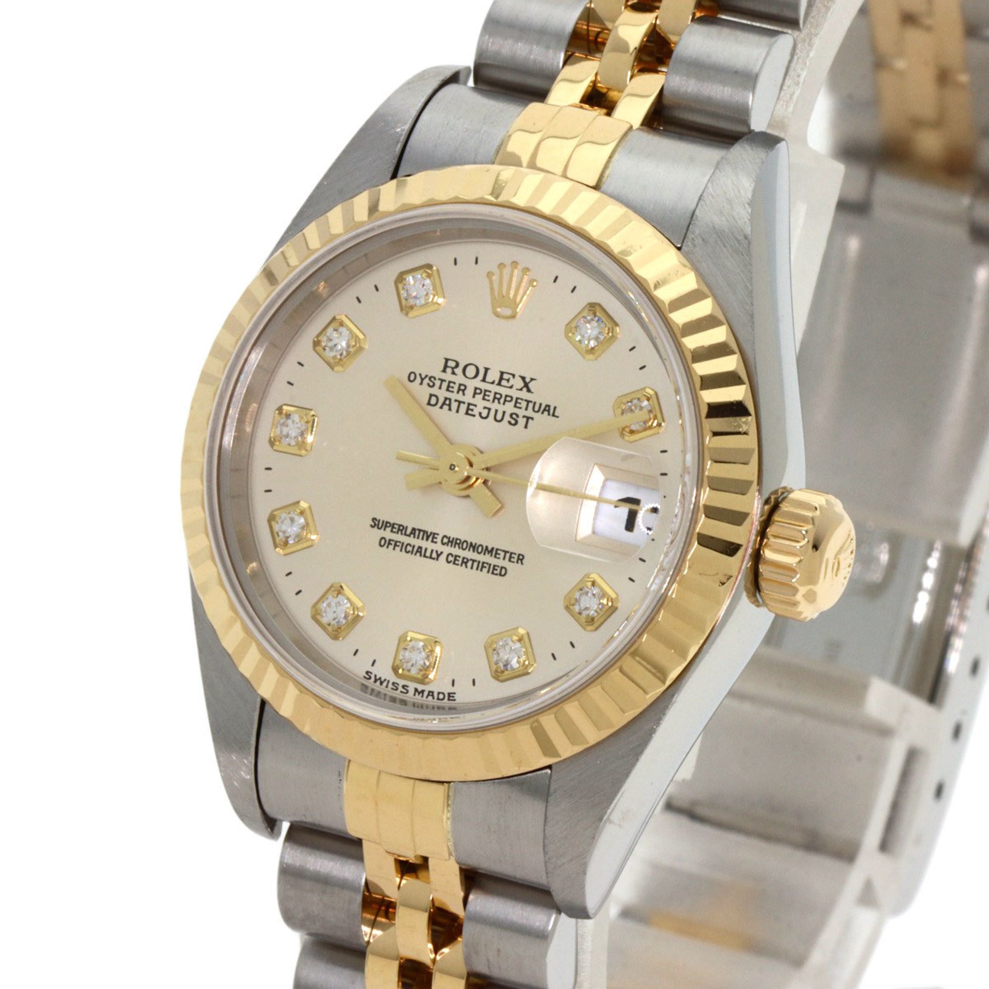 Rolex 79173G Datejust 10P Diamond Watch Stainless Steel SSxK18YG K18YG Ladies ROLEX