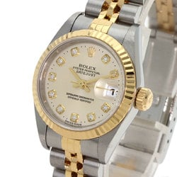 Rolex 79173G Datejust 10P Diamond Watch Stainless Steel SSxK18YG K18YG Ladies ROLEX