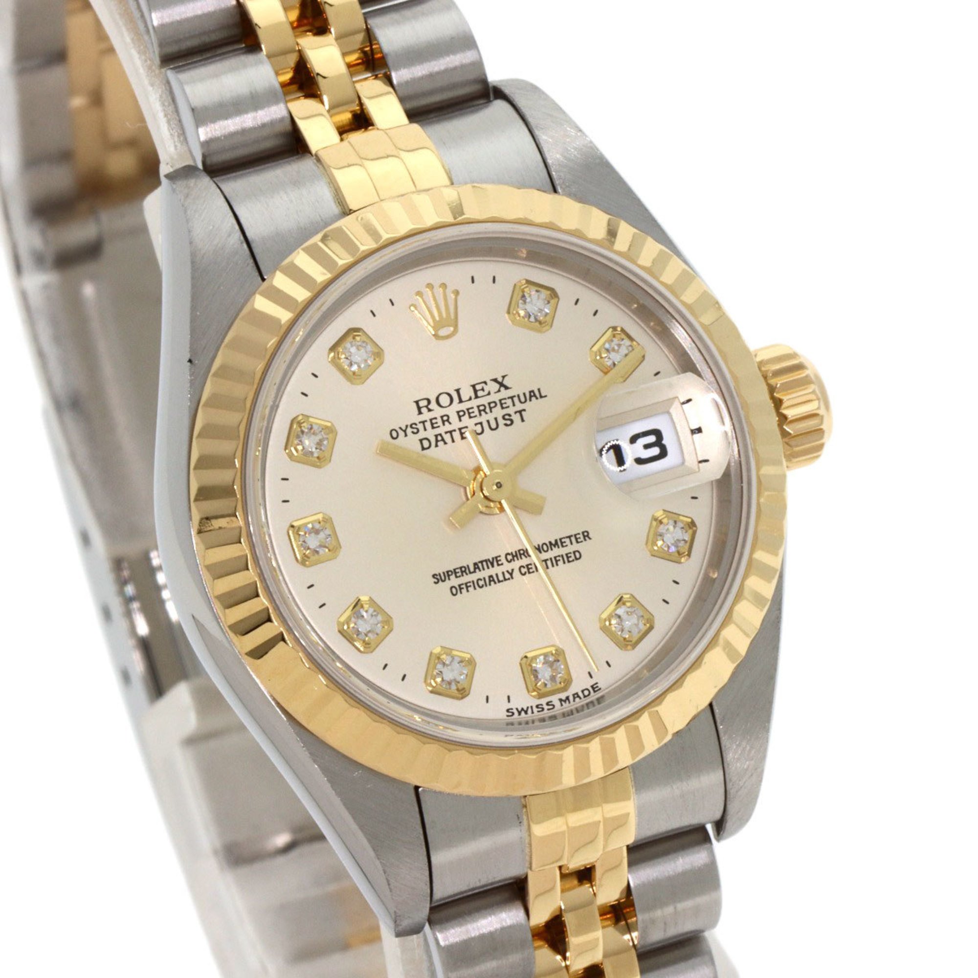 Rolex 79173G Datejust 10P Diamond Watch Stainless Steel SSxK18YG K18YG Ladies ROLEX