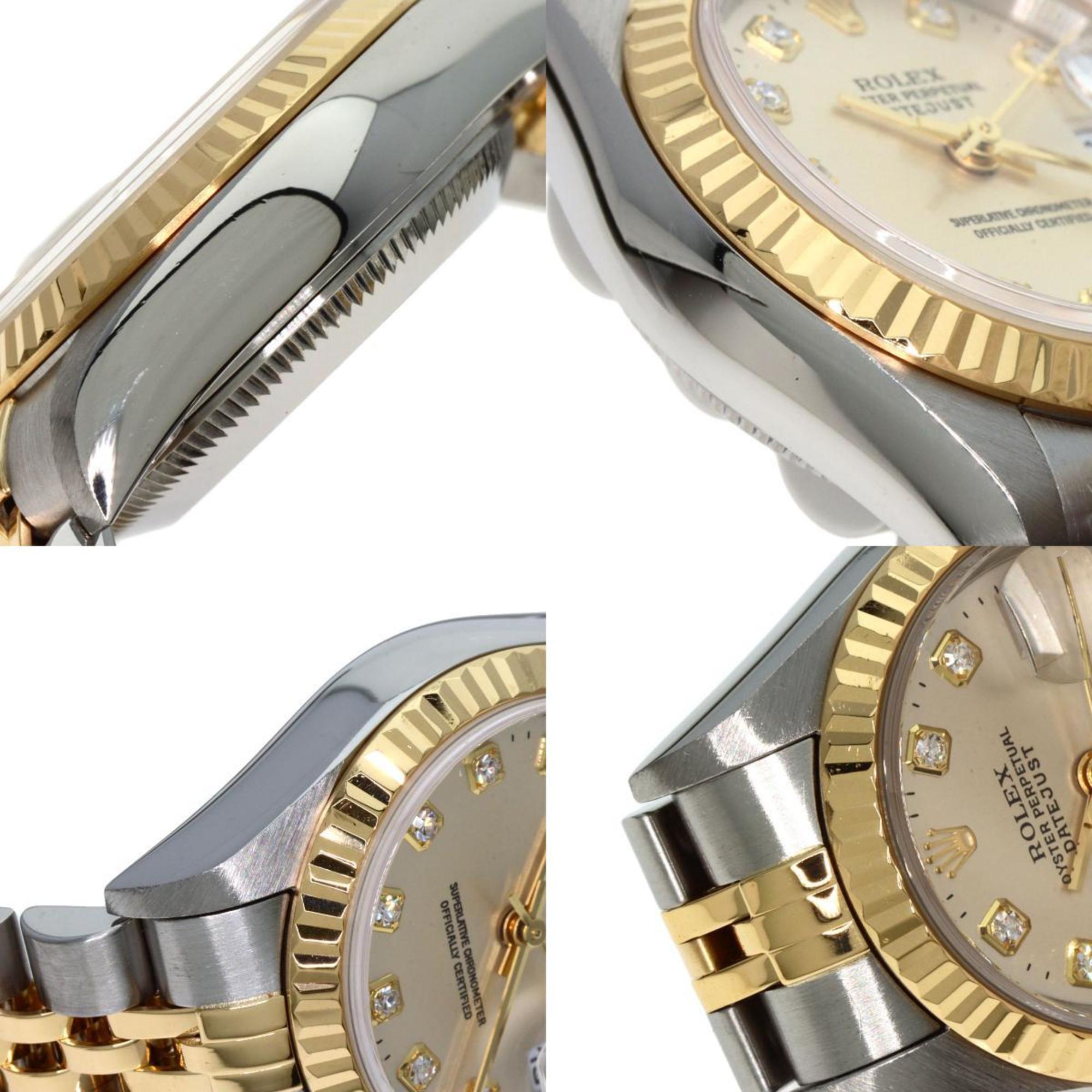 Rolex 79173G Datejust 10P Diamond Watch Stainless Steel SSxK18YG K18YG Ladies ROLEX