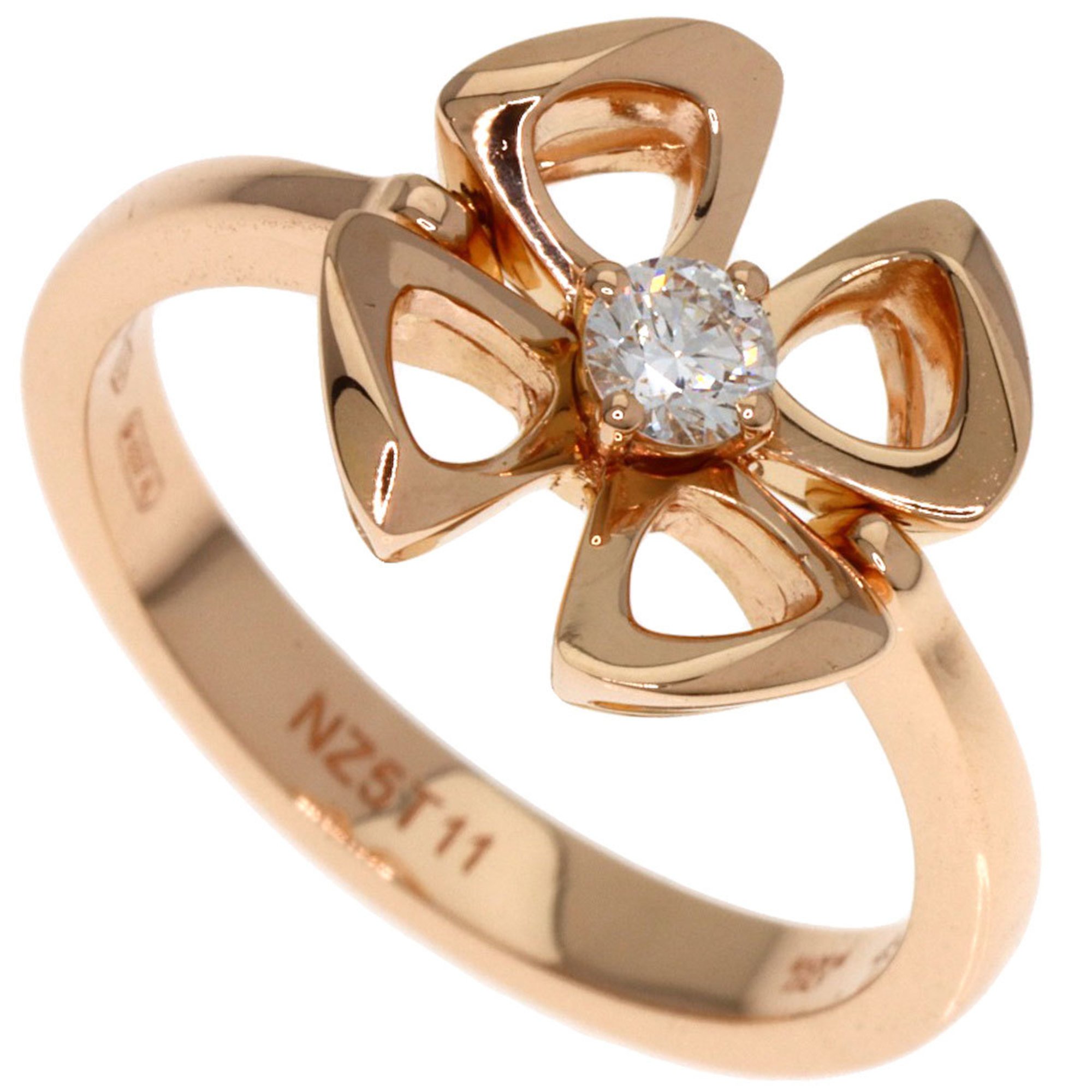 BVLGARI Fiorever Diamond #49 Ring, 18K Pink Gold, Women's