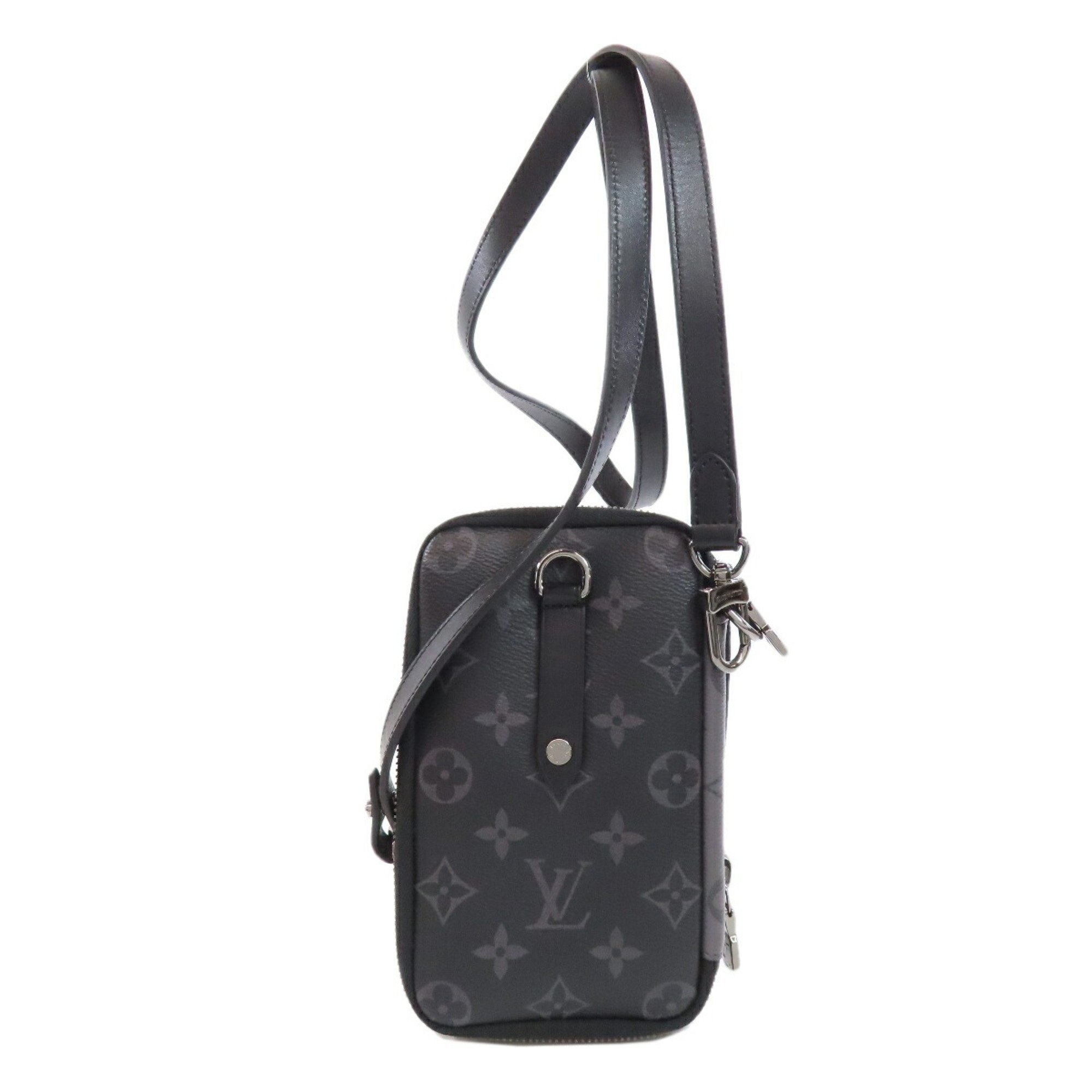 Louis Vuitton M69534 Double Phone Pouch Shoulder Strap Monogram Eclipse Men's LOUIS VUITTON