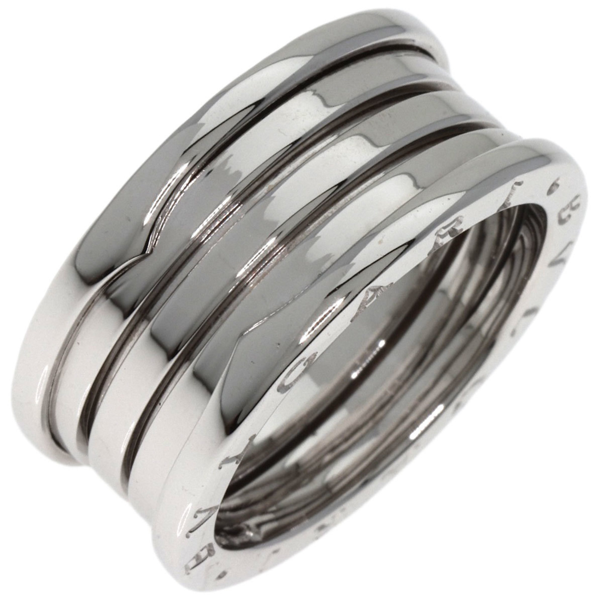 BVLGARI B-zero1 B-zero One 4 Band M #63 Ring, K18 White Gold, Men's