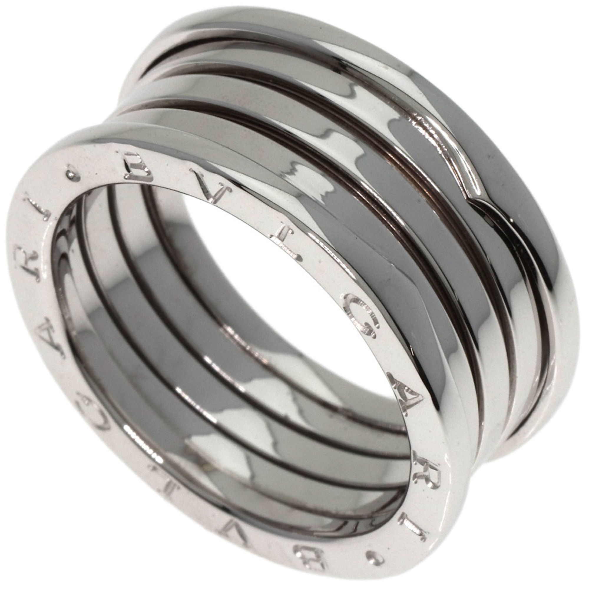 BVLGARI B-zero1 B-zero One 4 Band M #63 Ring, K18 White Gold, Men's