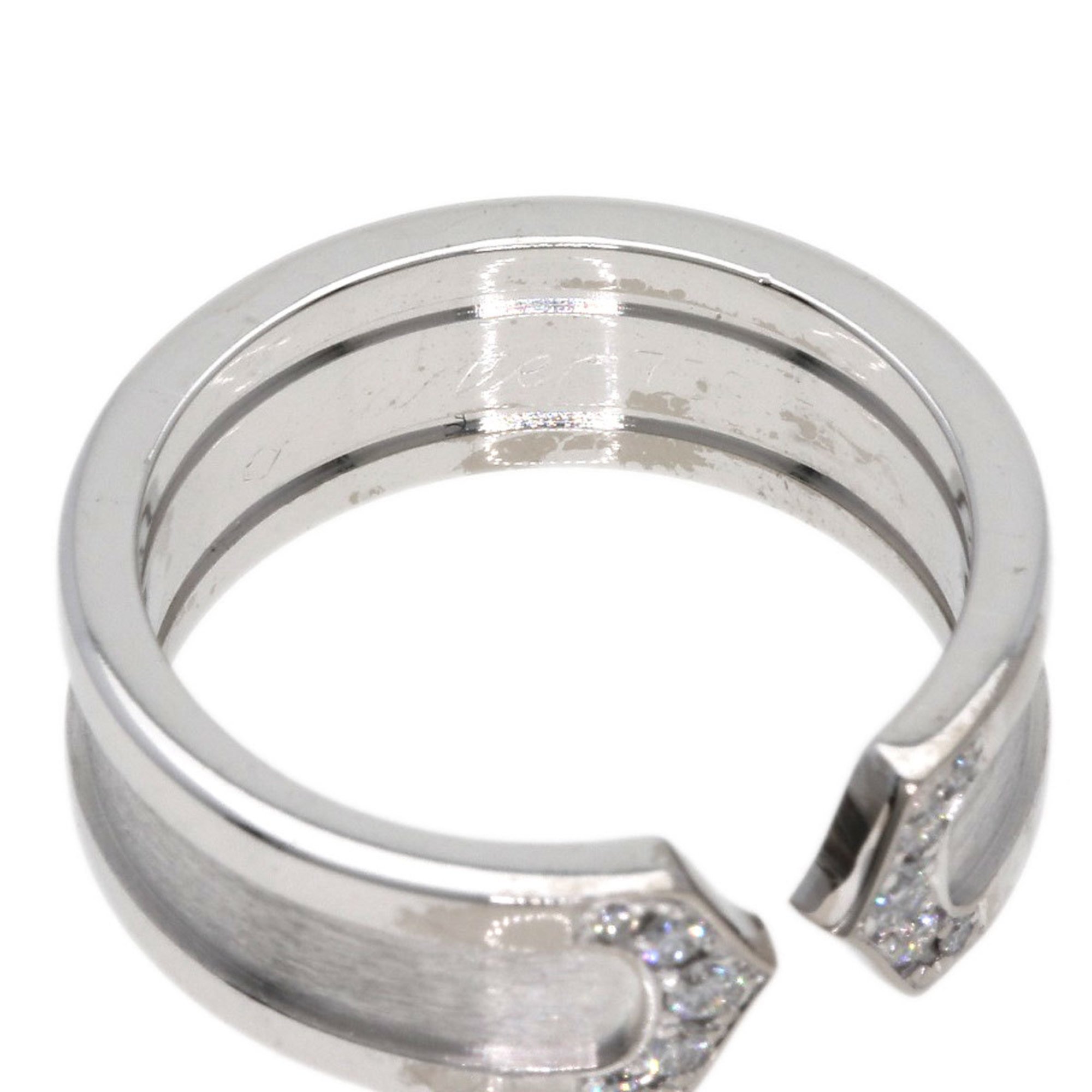 Cartier C2 Diamond SM #51 Ring, 18K White Gold, Women's, CARTIER