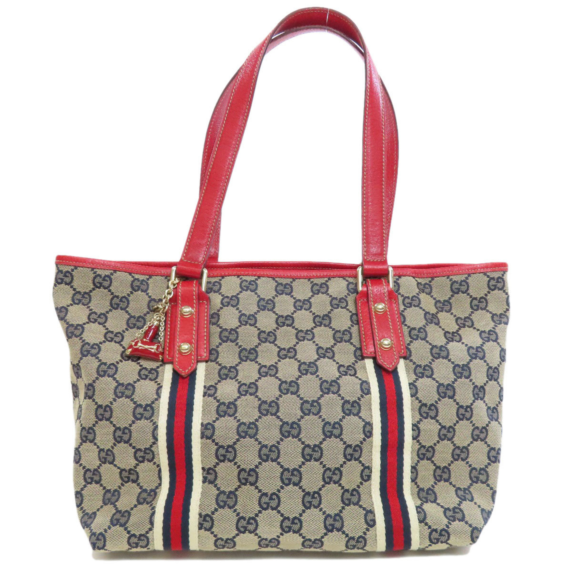 Gucci 137396 Sherry Line Tote Bag Canvas Women's GUCCI