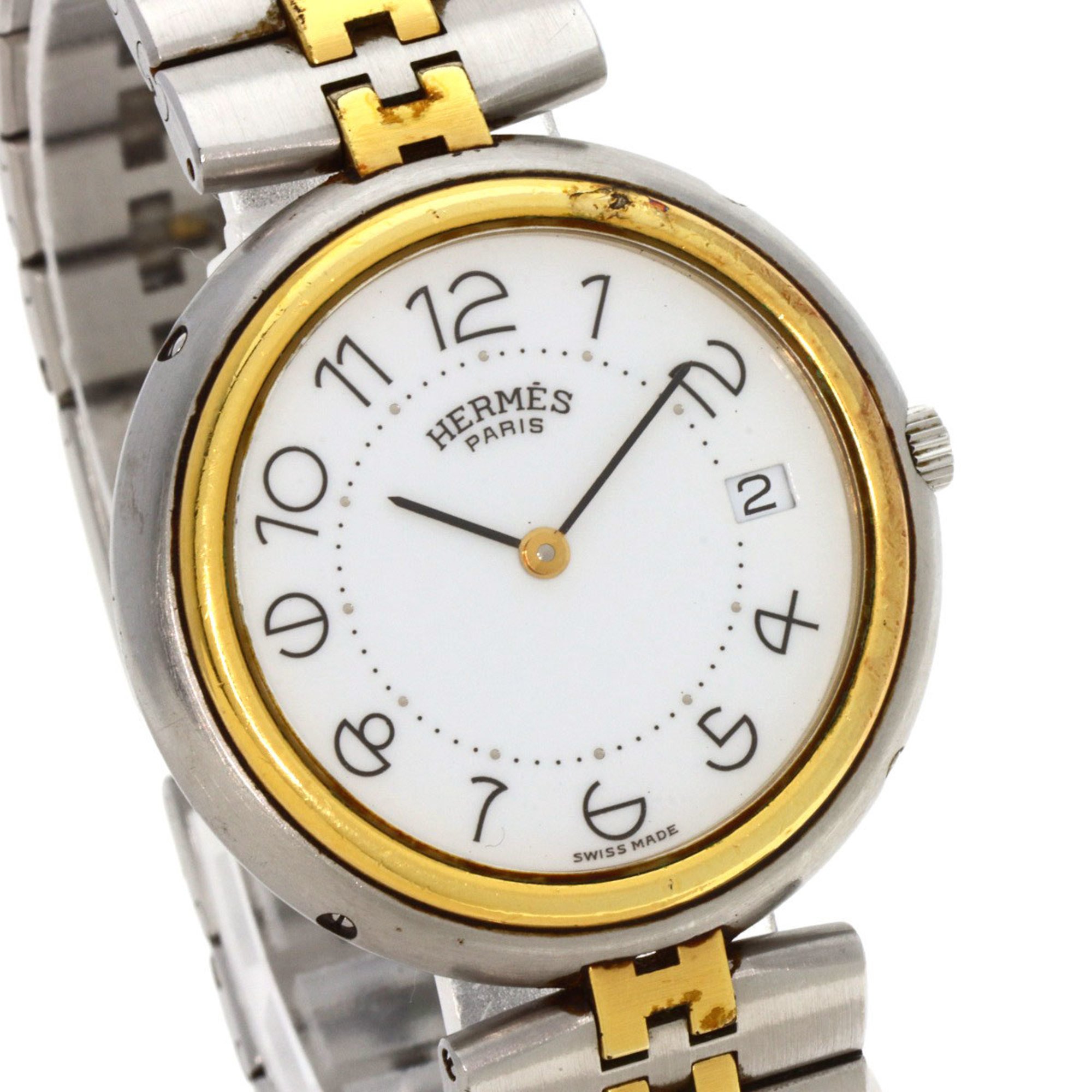 Hermes Profile Watch Stainless Steel SSxGP Men's HERMES