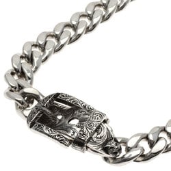 GUCCI Cat Head Necklace Silver Women's