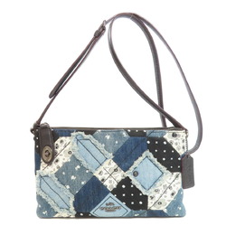 Coach 37790 Canyon Denim Quilt Shoulder Bag Leather Women's COACH