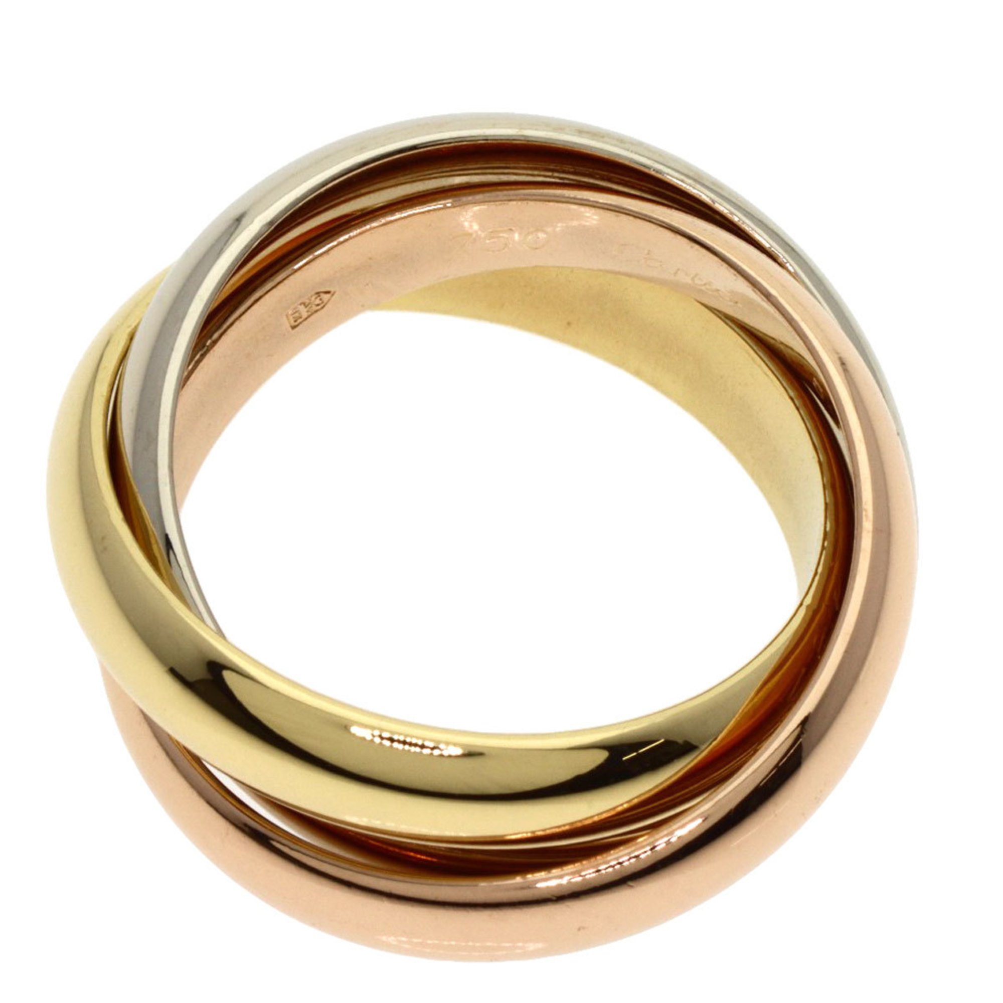 Cartier Trinity #50 Ring, K18 Yellow Gold, K18WG, K18PG, Women's, CARTIER