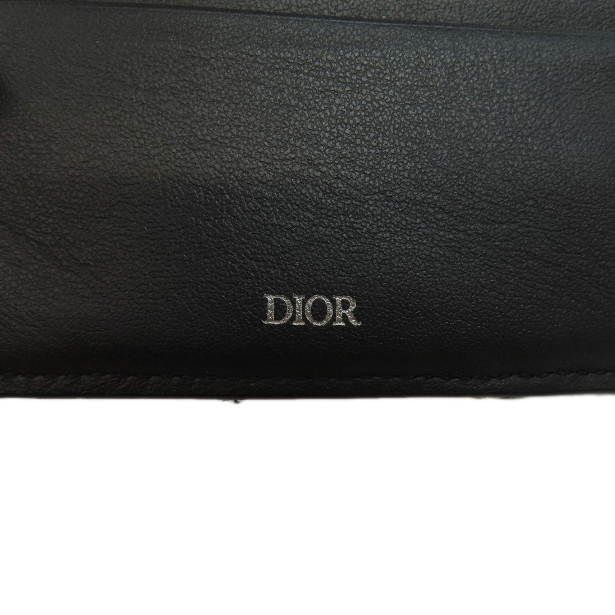 Christian Dior Trotter Pattern Bi-fold Wallet Leather Canvas Women's CHRISTIAN DIOR