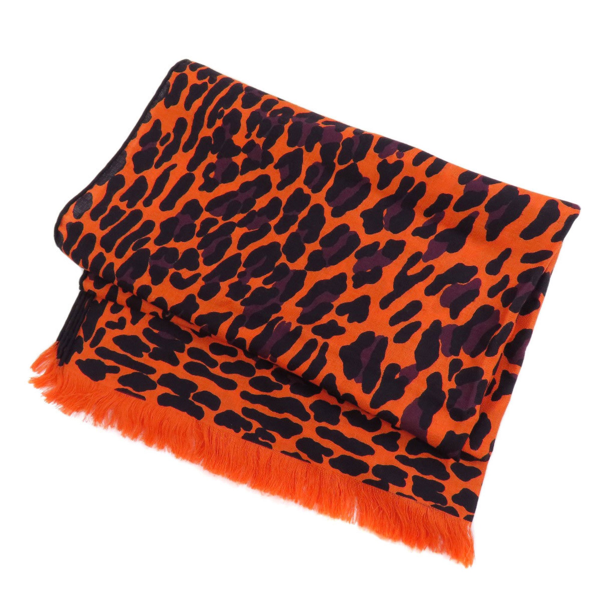 Hermes Leopard Stole Cashmere Silk Women's HERMES