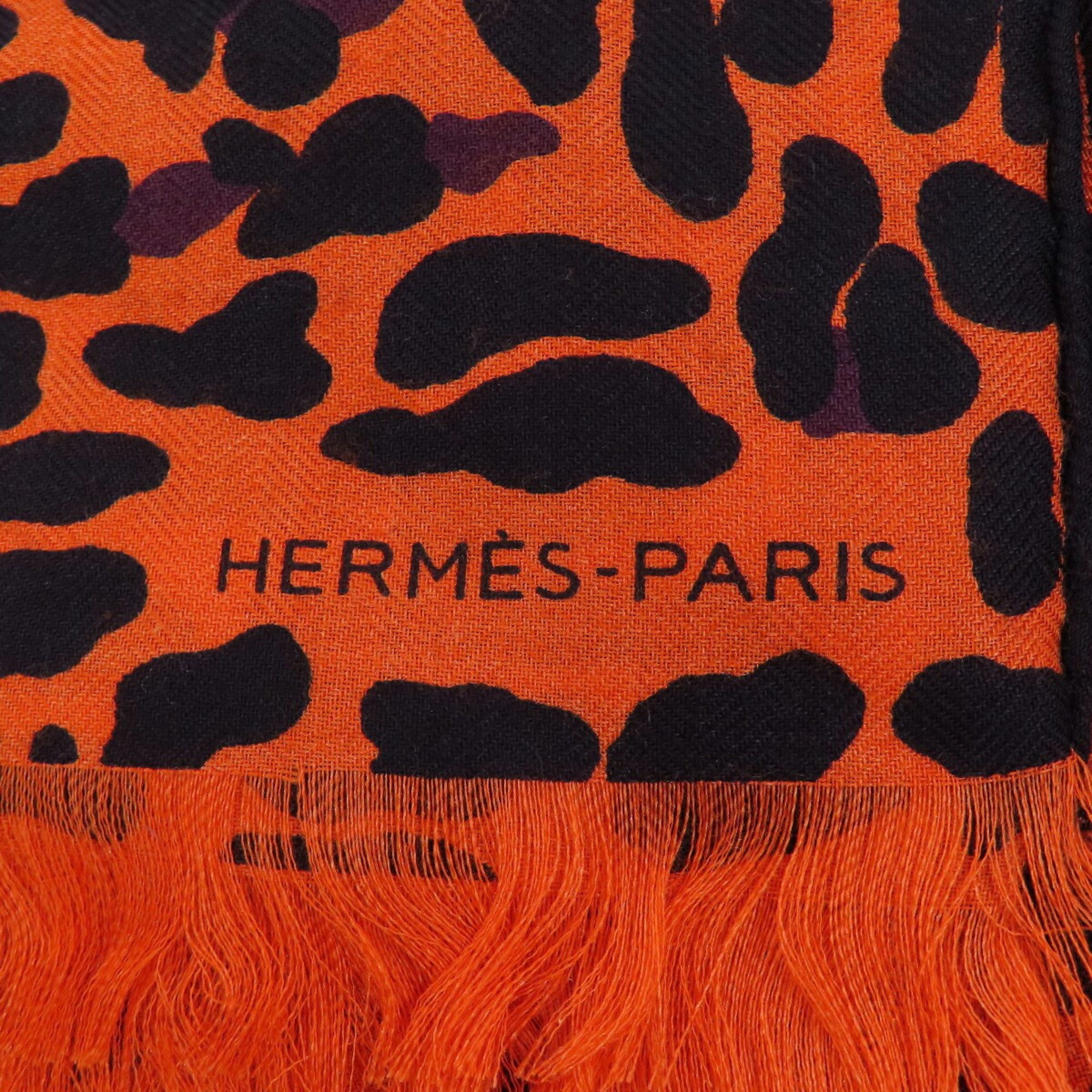 Hermes Leopard Stole Cashmere Silk Women's HERMES