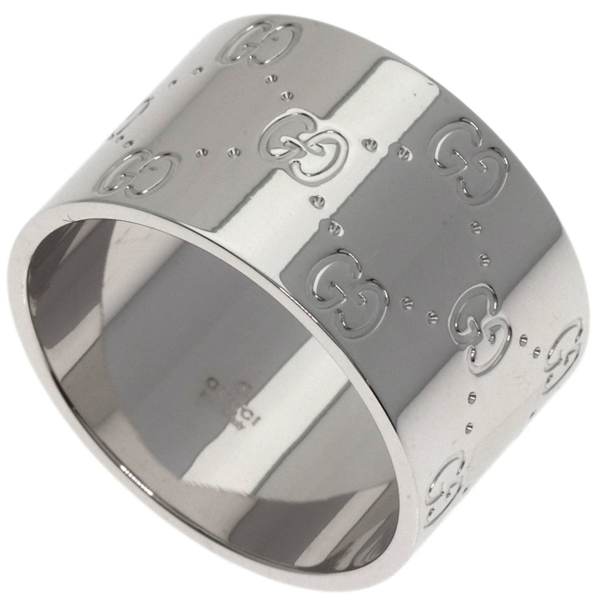 Gucci Icon Wide #25 Ring, 18K White Gold, Women's, GUCCI