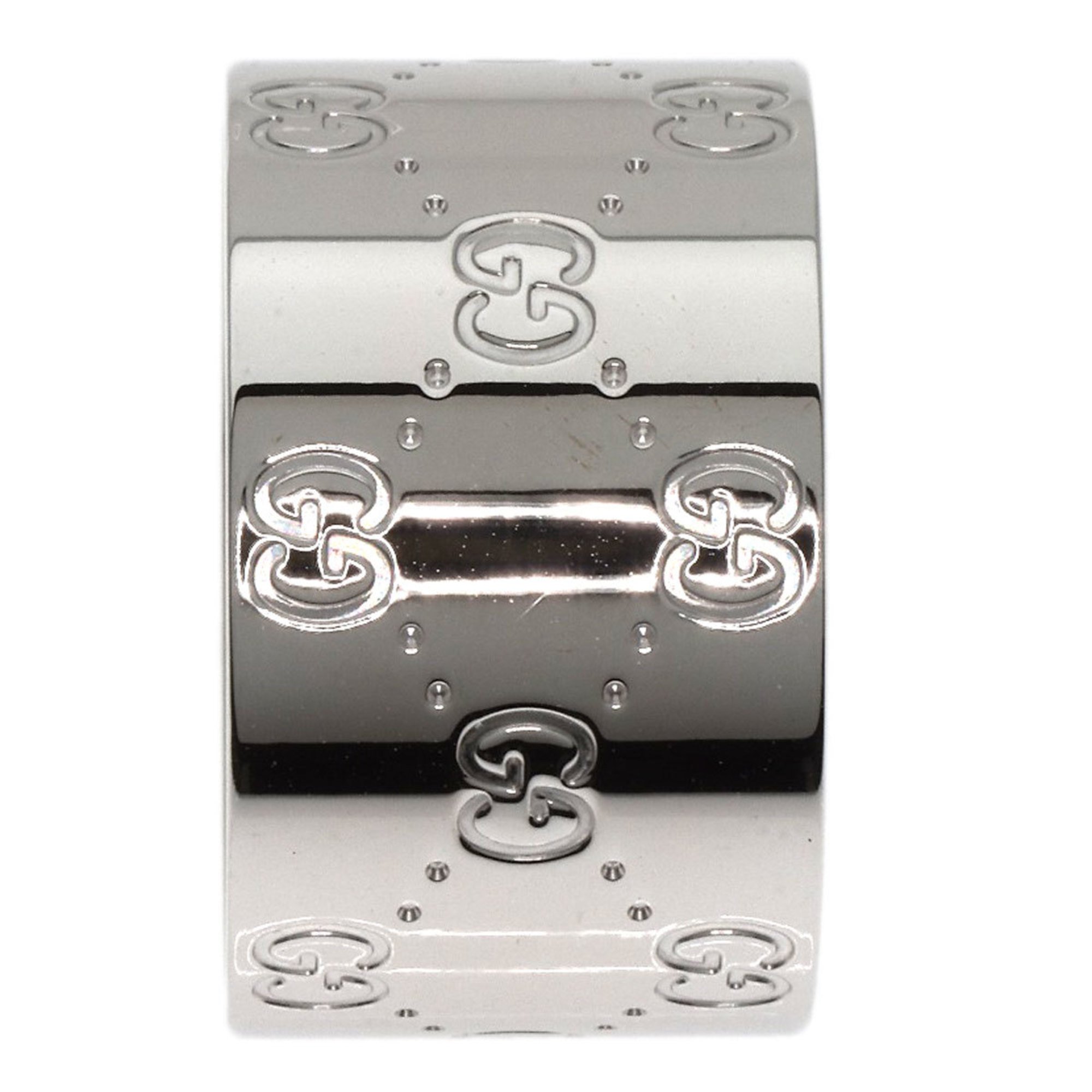 Gucci Icon Wide #25 Ring, 18K White Gold, Women's, GUCCI