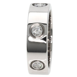 Cartier Full Diamond Love Ring #50 K18 White Gold Women's CARTIER