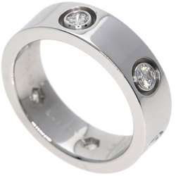 Cartier Full Diamond Love Ring #50 K18 White Gold Women's CARTIER