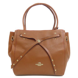 Coach 35838 Turnlock Tie Tote Bag Leather Women's COACH