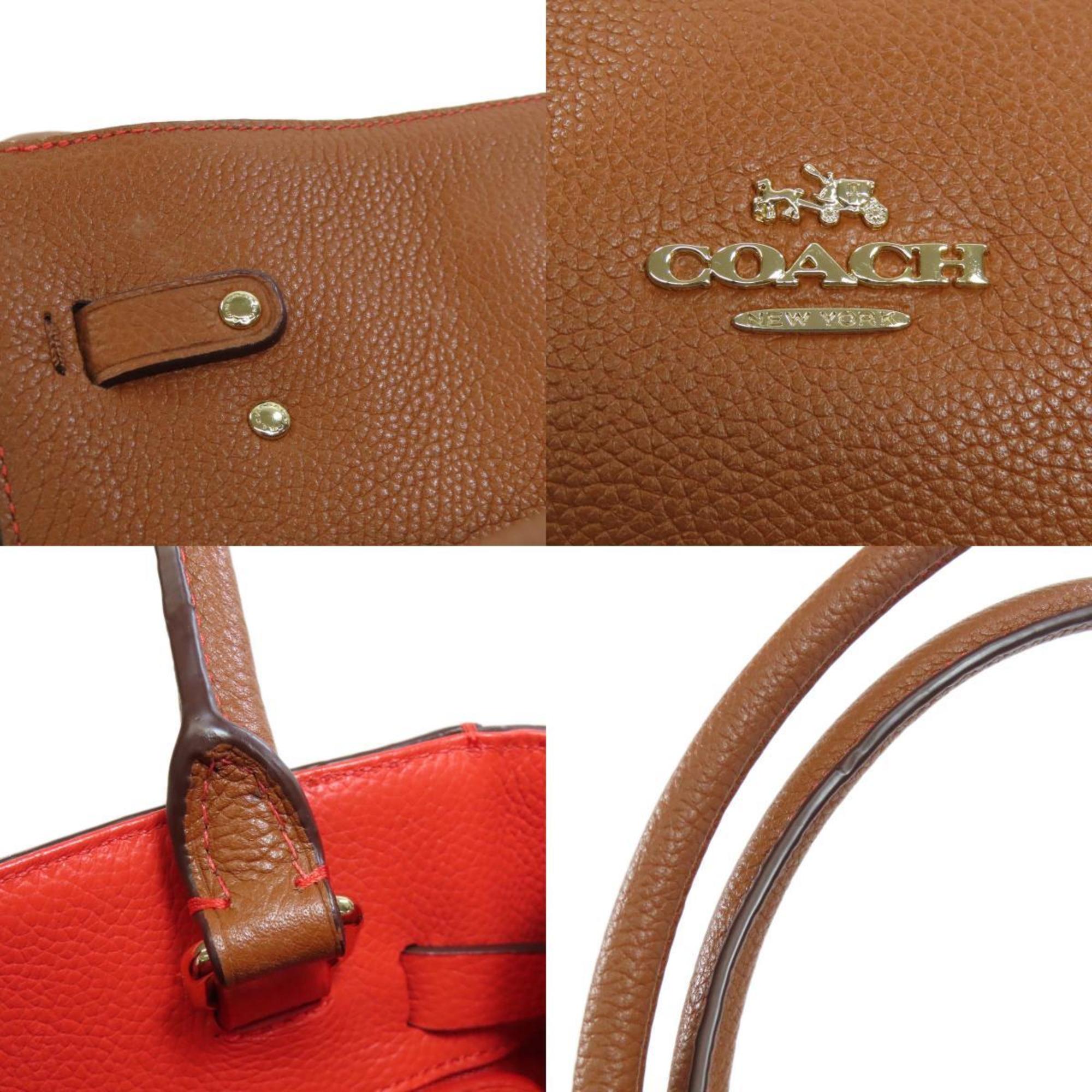 Coach 35838 Turnlock Tie Tote Bag Leather Women's COACH