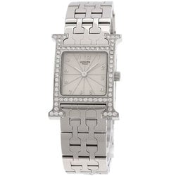 Hermes HH1.230 H Watch Bezel Diamond Wristwatch Stainless Steel SS Ladies HERMES