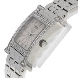 Hermes HH1.230 H Watch Bezel Diamond Wristwatch Stainless Steel SS Ladies HERMES