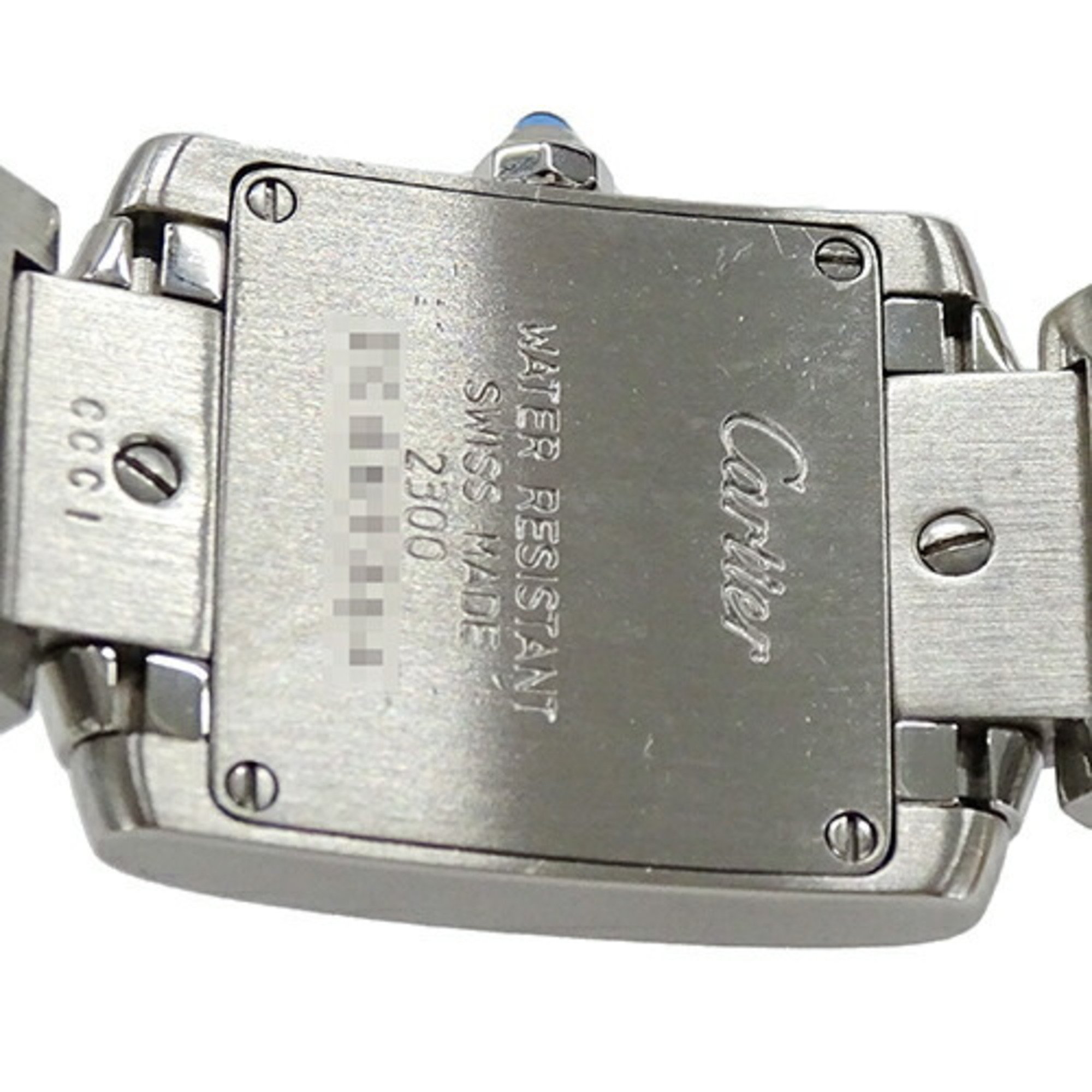 Cartier Women's Tank Francaise Watch SM Quartz Stainless Steel SS W51008Q3 Silver Ivory Polished