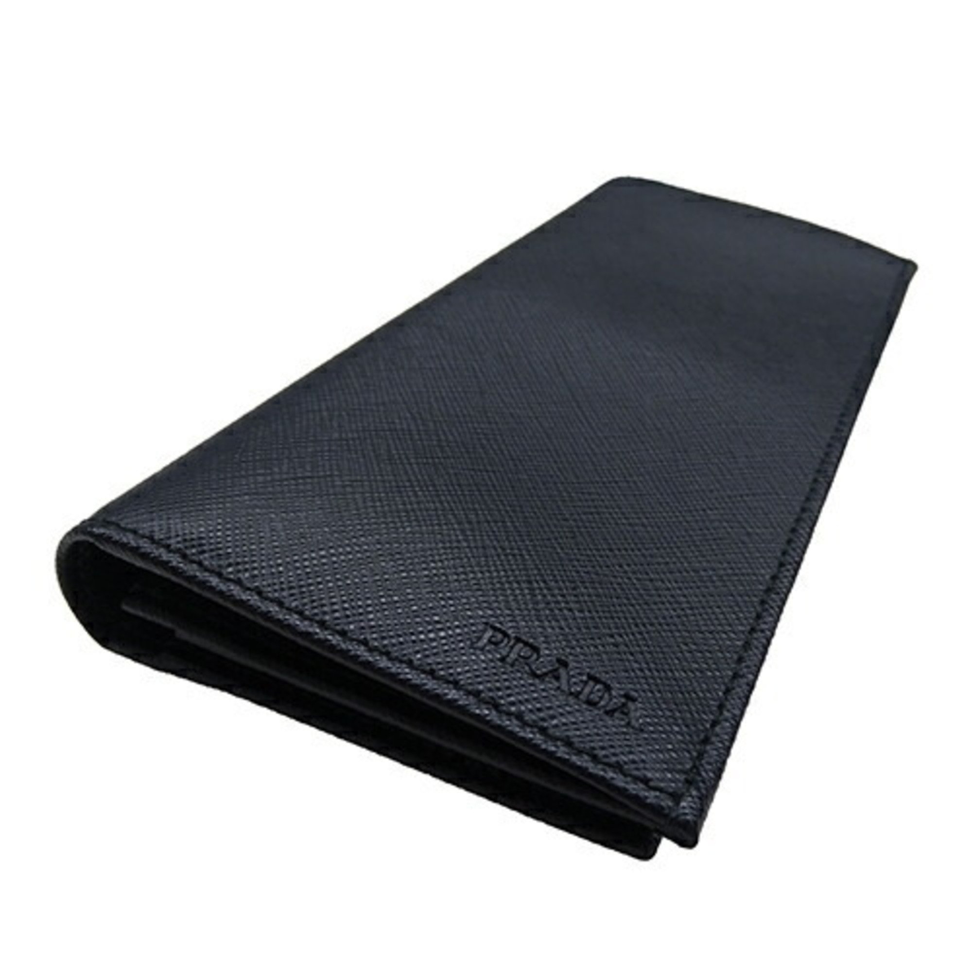 PRADA Men's Wallet Long Saffiano Black 2MV836 Many Card Pockets