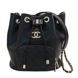 CHANEL Bag Matelasse Women's Chain Shoulder Bucket Caviar Skin Black AS2353 Type