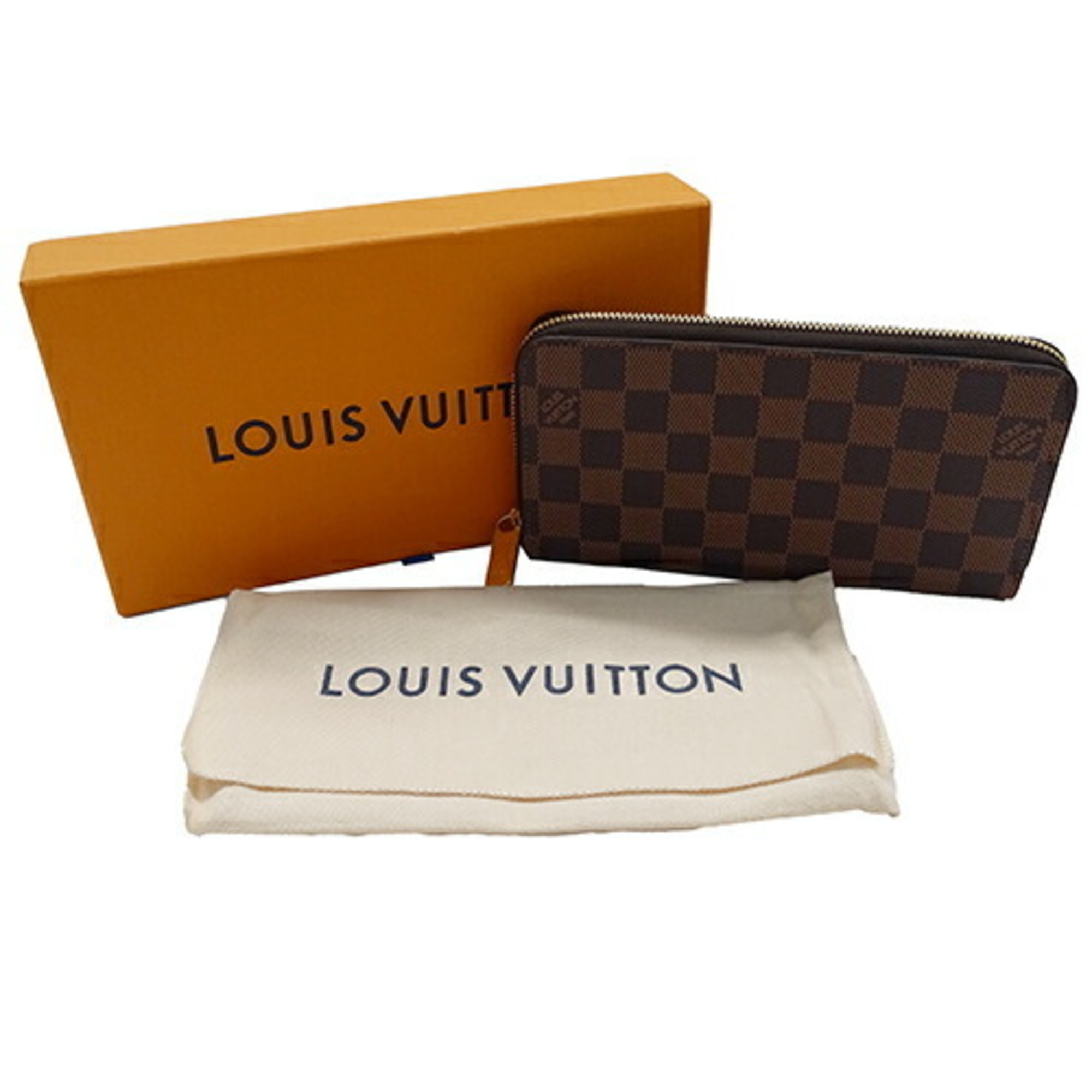 Louis Vuitton LOUIS VUITTON Wallet Damier Ebene Women's Men's Long Canvas Zippy N41661 Round Multiple Pockets