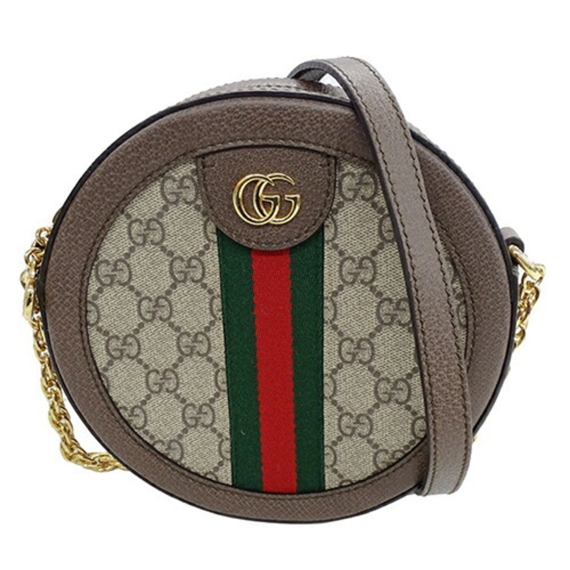 GUCCI Bags for Women Chain Shoulder Bag GG Supreme Canvas Ophidia Brown 550618