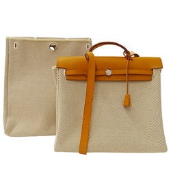 Hermes HERMES Bag Women's Handbag Shoulder 2way Toile GM Airbag MM Natural Brown Beige Outing □F