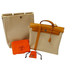 Hermes HERMES Bag Women's Handbag Shoulder 2way Toile GM Airbag MM Natural Brown Beige Outing □F