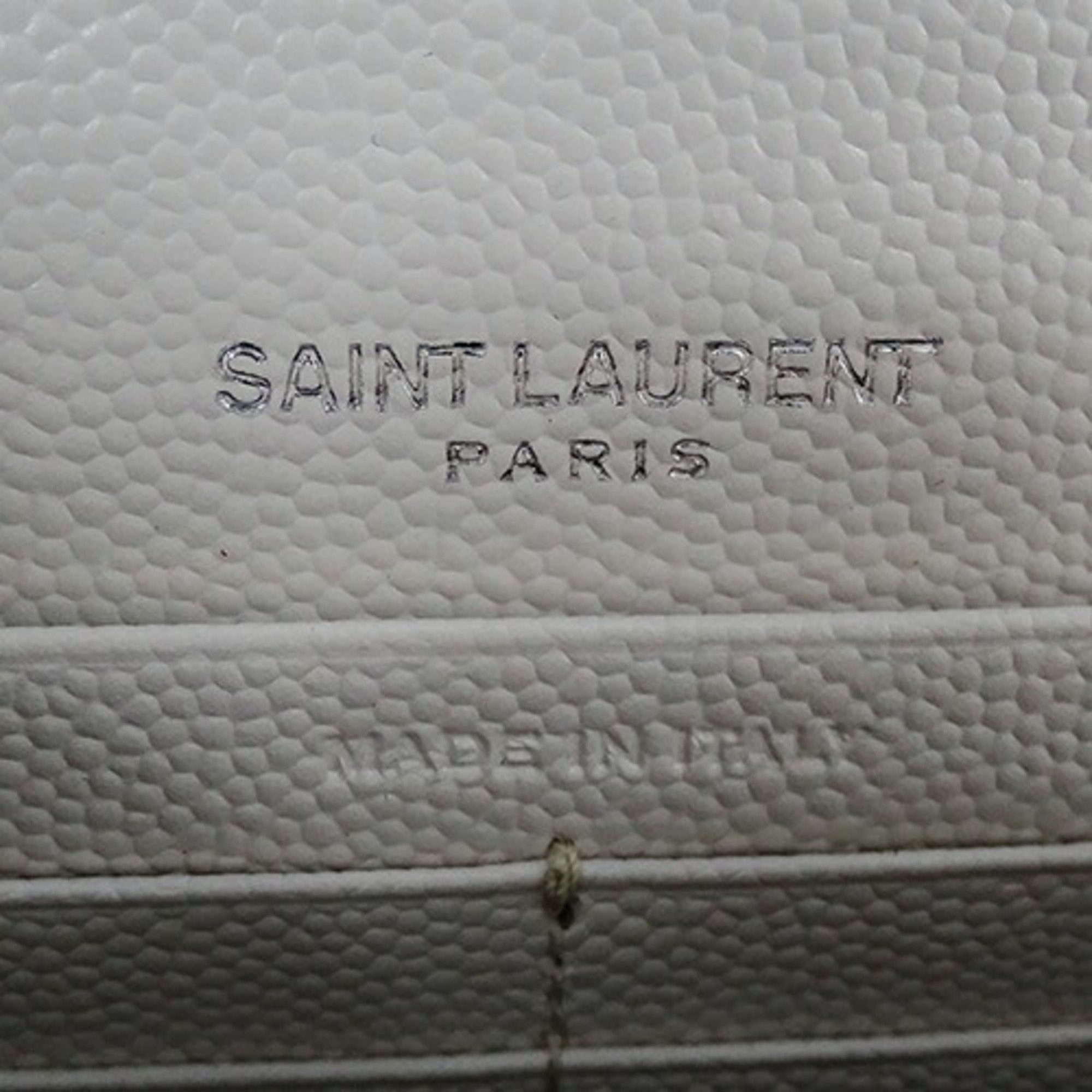 Saint Laurent SAINT LAURENT Bag Women's Chain Shoulder Leather Envelope Wallet Light Gray 393953