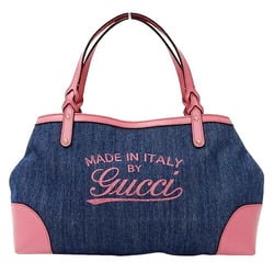 GUCCI Bag Women's Tote Swing Denim Blue Pink 348715