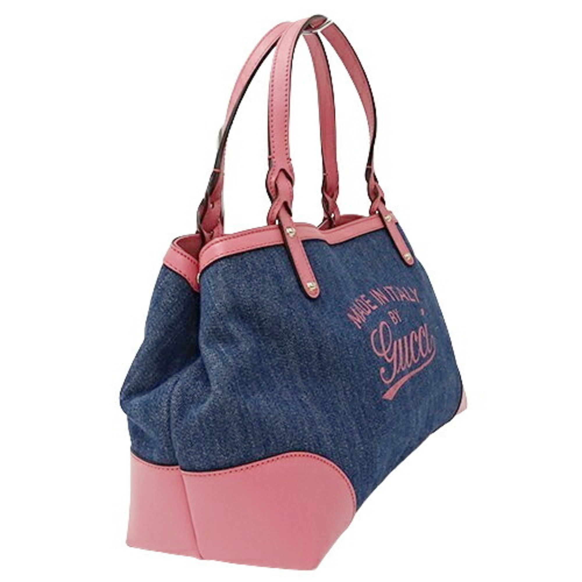 GUCCI Bag Women's Tote Swing Denim Blue Pink 348715