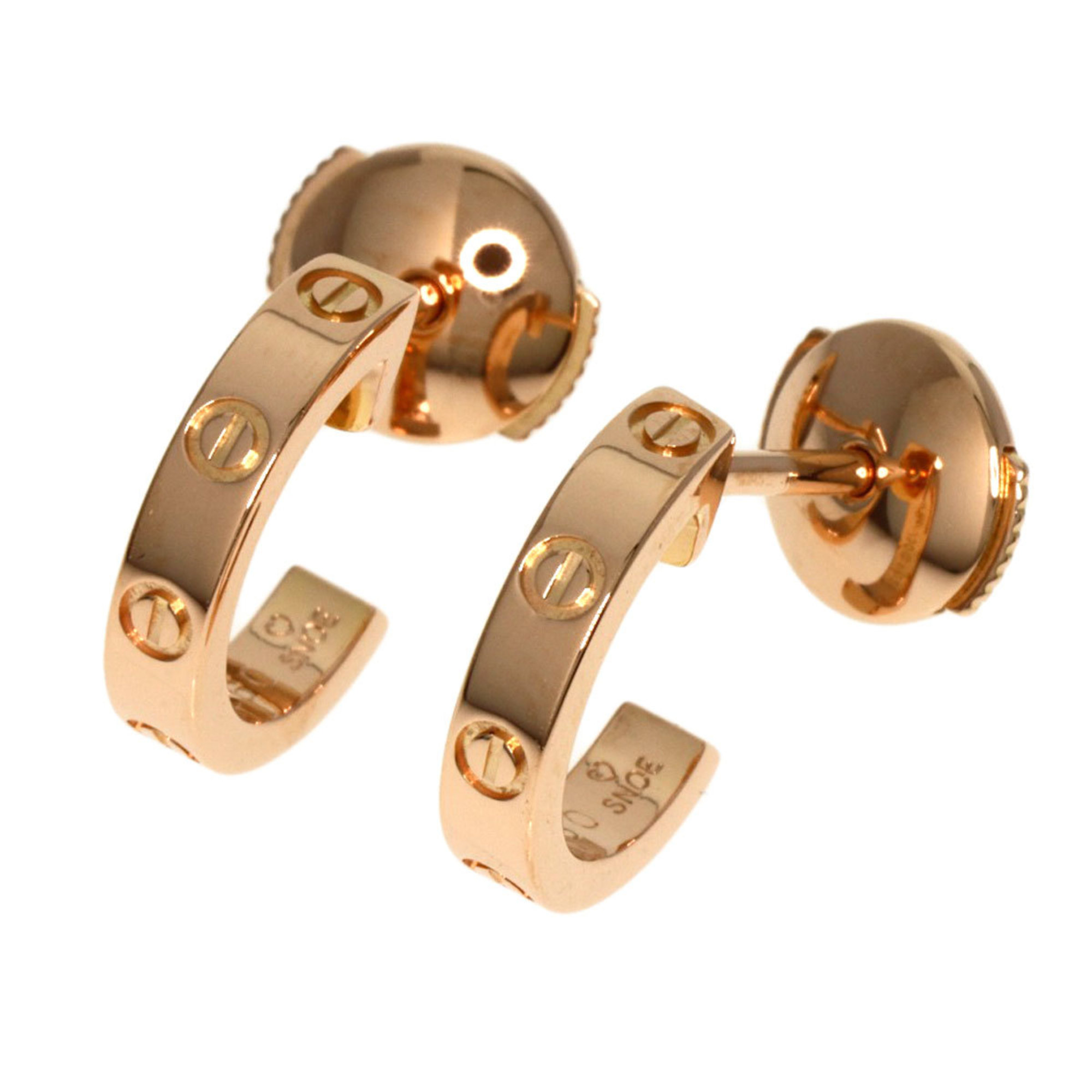 Cartier Love Earrings K18 Pink Gold Women's CARTIER