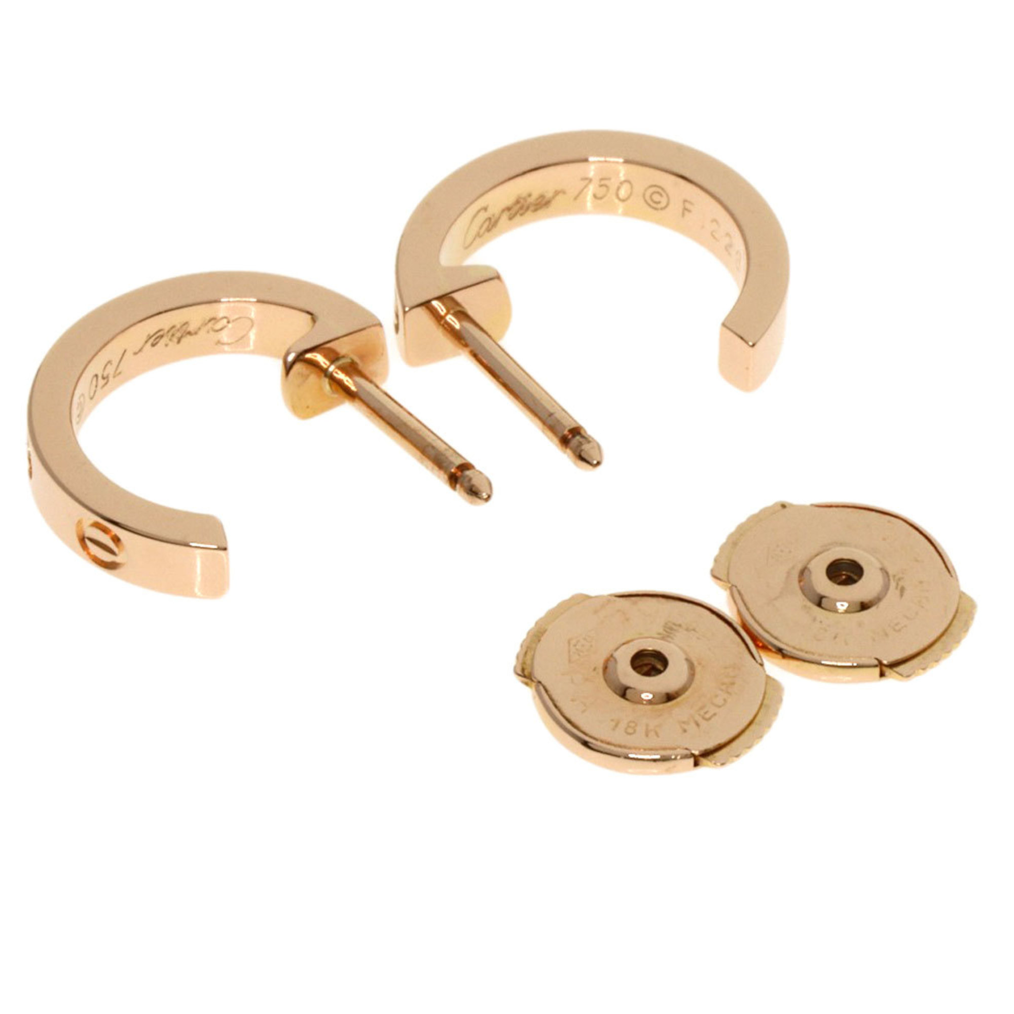 Cartier Love Earrings K18 Pink Gold Women's CARTIER