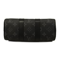 Louis Vuitton Shoulder Bag Monogram Eclipse Keepall Bandouliere 25 M46271 Black Grey Women's