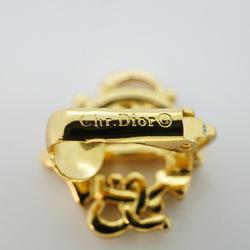 Christian Dior Earrings Emblem GP Plated Gold Women's