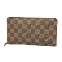 Louis Vuitton Long Wallet Damier Porto Monegasque Zip N61728 Ebene Men's Women's