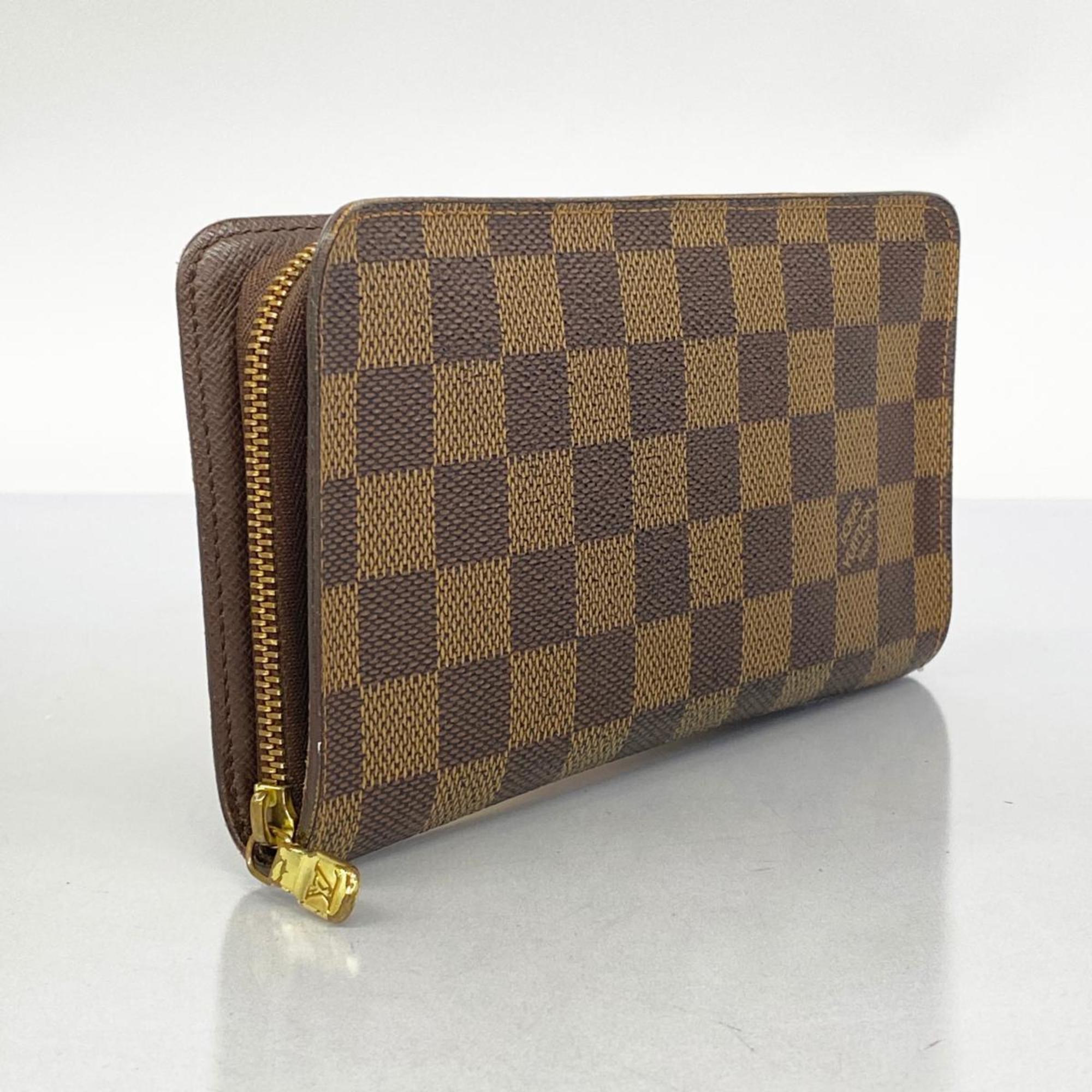 Louis Vuitton Long Wallet Damier Porto Monegasque Zip N61728 Ebene Men's Women's