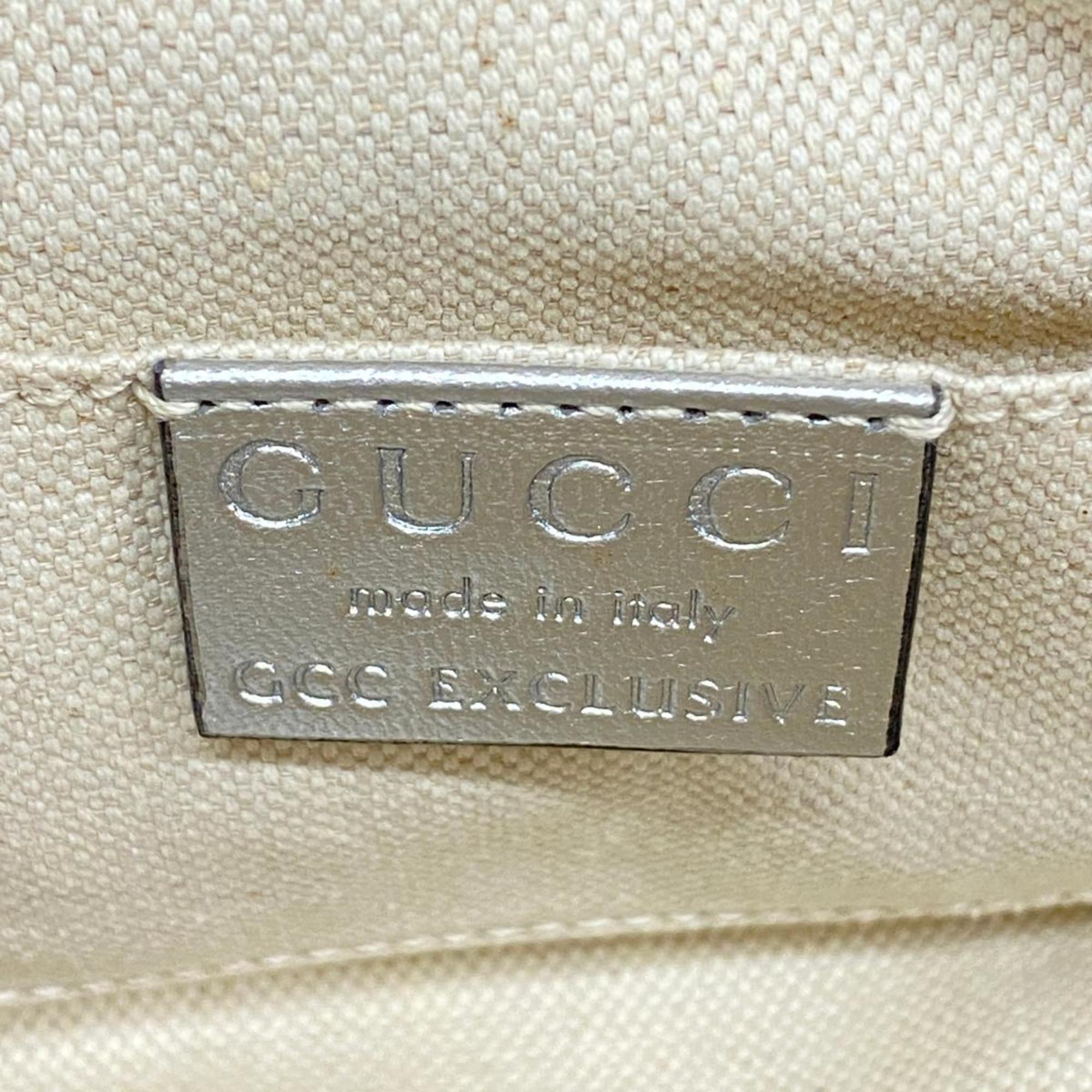 Gucci handbag 432698 leather silver ladies