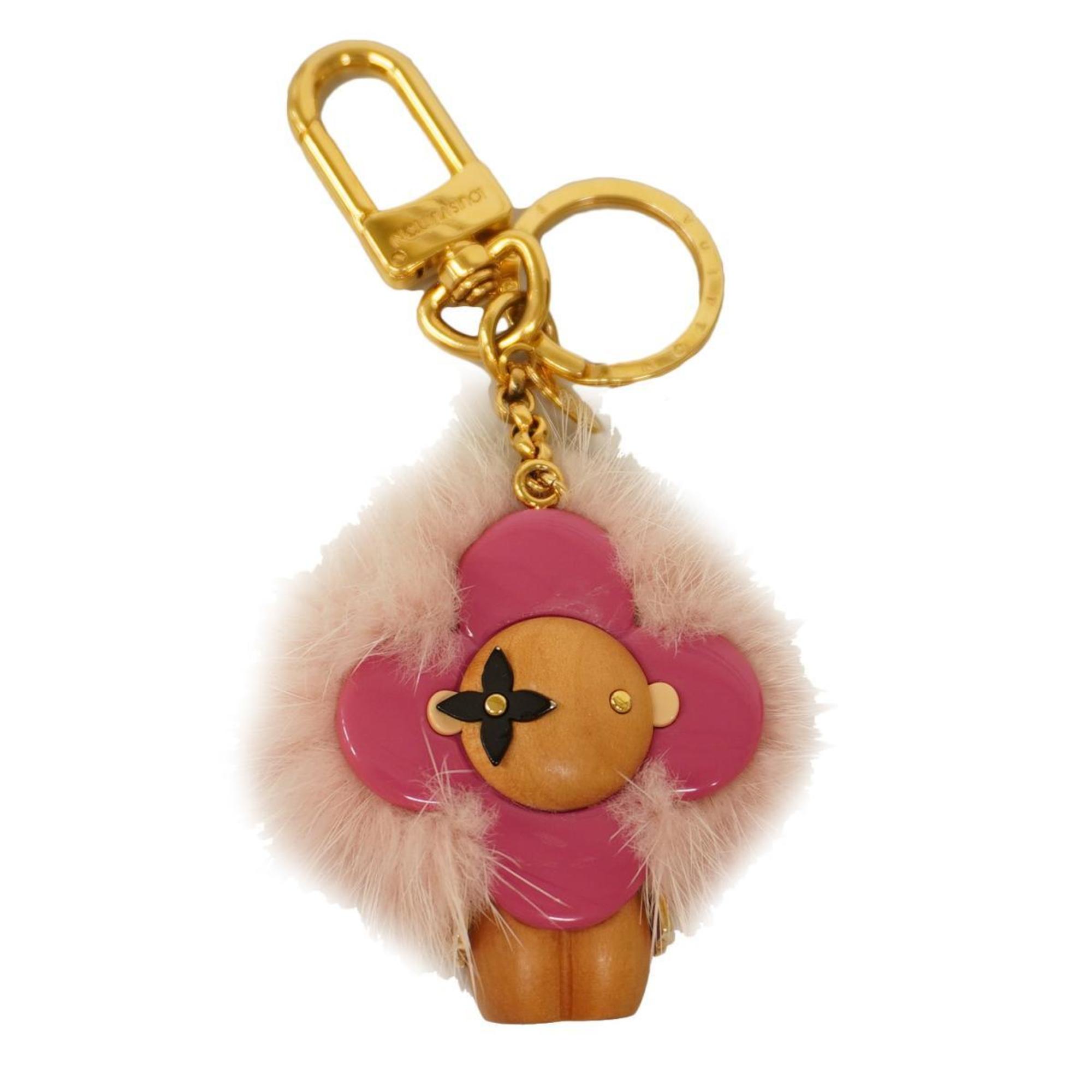 Louis Vuitton Keychain Porte Cle Vivienne M63095 Pink Gold Women's