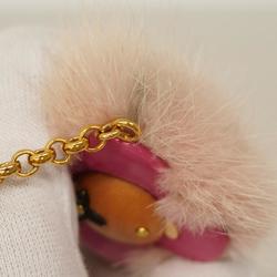 Louis Vuitton Keychain Porte Cle Vivienne M63095 Pink Gold Women's