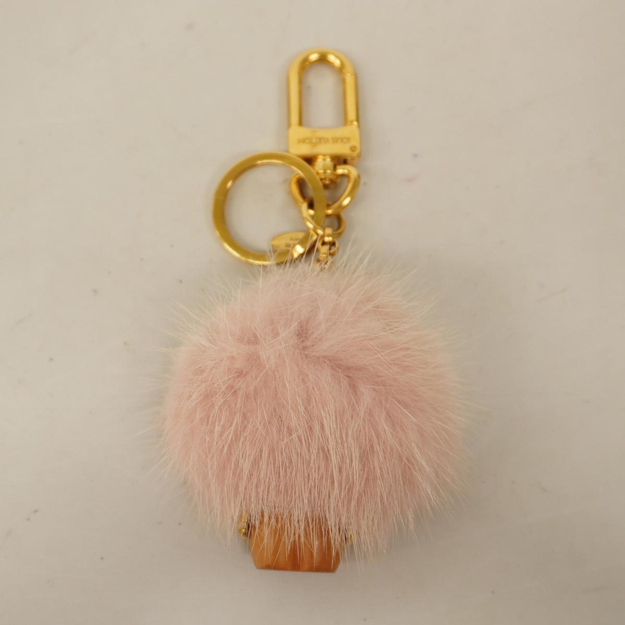 Louis Vuitton Keychain Porte Cle Vivienne M63095 Pink Gold Women's