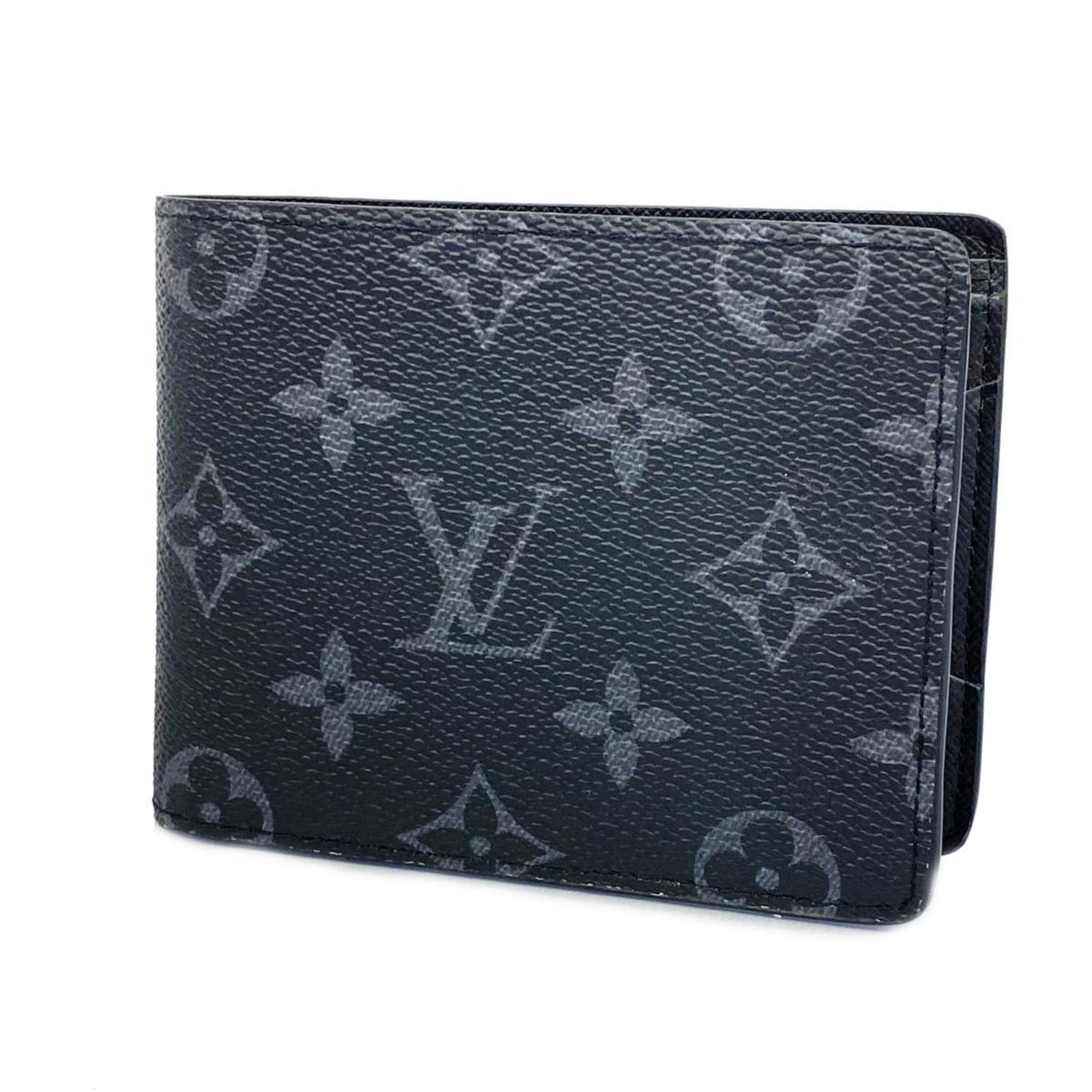 Louis Vuitton Wallet Monogram Eclipse Portefeuille Multiple M61695 Black Men's