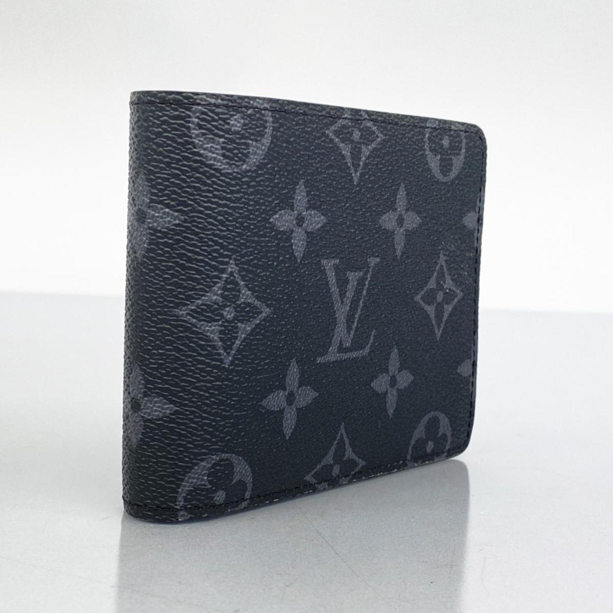 Louis Vuitton Wallet Monogram Eclipse Portefeuille Multiple M61695 Black Men's