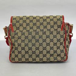 Gucci Shoulder Bag GG Canvas 019 0375 Brown Red Champagne Women's